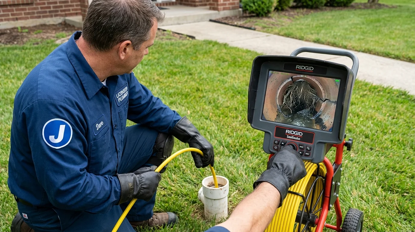 Sewer camera inspection being performed by Johns Plumbing LLC in Peridot